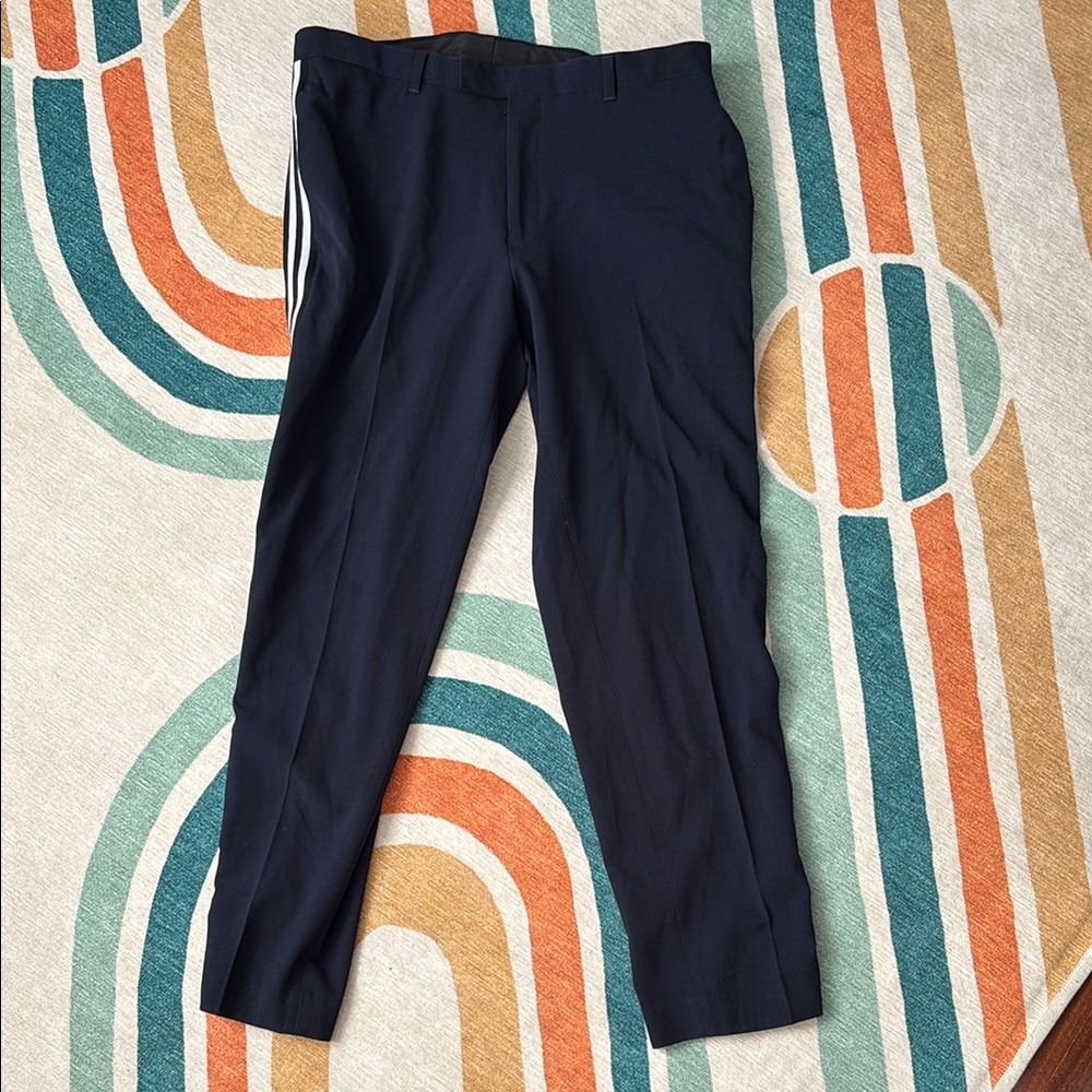 Unisex Navy Pants with White Stripes